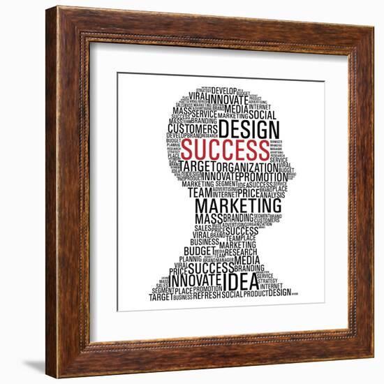 Marketing Success Head Communication-cienpies-Framed Art Print