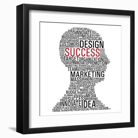 Marketing Success Head Communication-cienpies-Framed Art Print