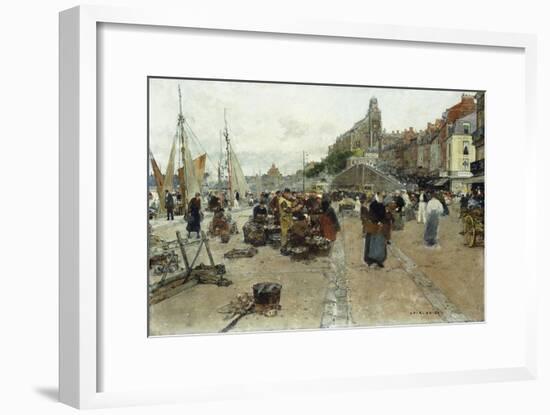 Marketplace by a Harbour-Luigi Loir-Framed Giclee Print