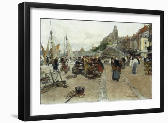 Marketplace by a Harbour-Luigi Loir-Framed Giclee Print