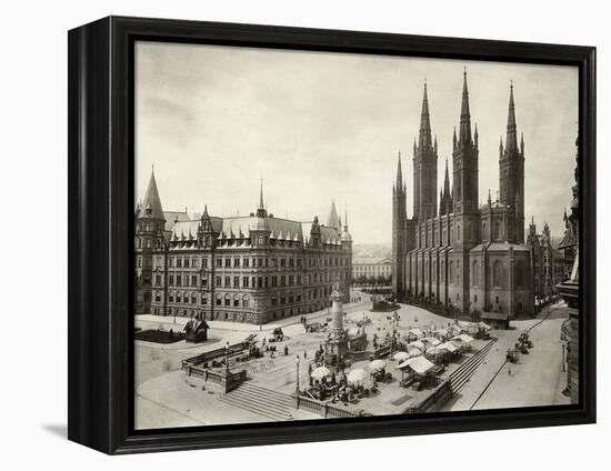 Marketplace in Wiesbaden in Germany-null-Framed Premier Image Canvas