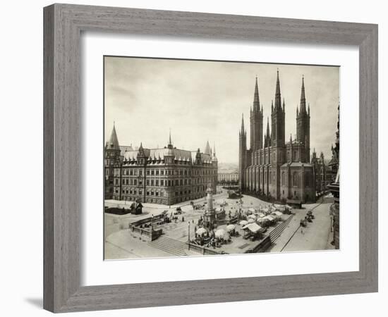 Marketplace in Wiesbaden in Germany-null-Framed Photographic Print