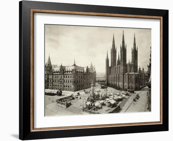 Marketplace in Wiesbaden in Germany-null-Framed Photographic Print