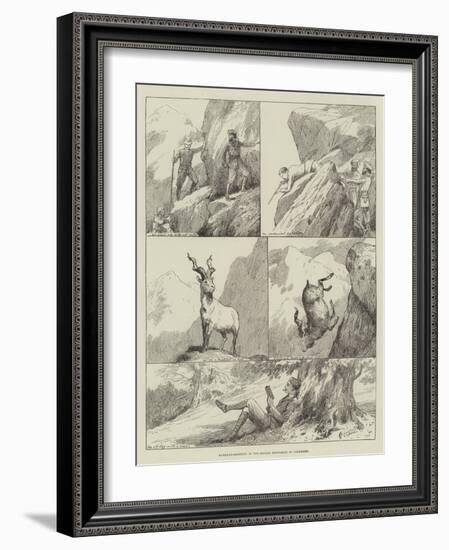 Markhar-Shooting in the Kajnag Mountains of Cashmere-null-Framed Giclee Print