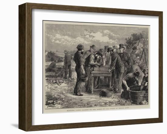 Marking Young Salmon on the Banks of the Tweed at Heugh Shiel-Henry Woods-Framed Giclee Print