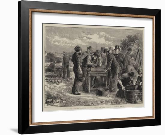 Marking Young Salmon on the Banks of the Tweed at Heugh Shiel-Henry Woods-Framed Giclee Print