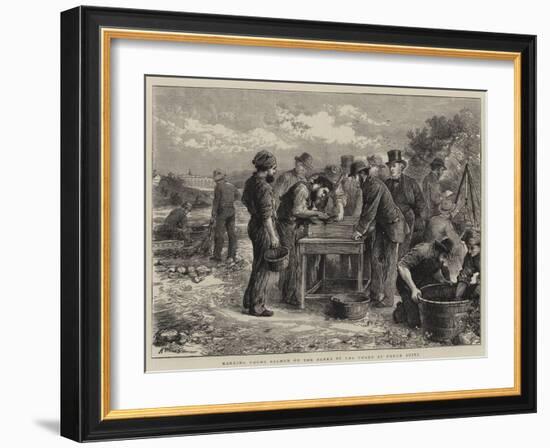 Marking Young Salmon on the Banks of the Tweed at Heugh Shiel-Henry Woods-Framed Giclee Print