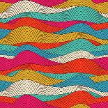 Vector Abstract Hand-Drawn Waves Texture, Wavy Background. Colorful Waves Backdrop.-Markovka-Art Print
