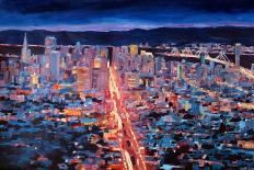 San Francisco - Market Street Night from Twin Peak-Markus Bleichner-Art Print
