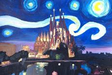 Starry Night in Neuschwanstein - Romantic Castle-Markus Bleichner-Art Print