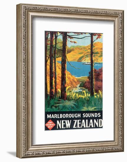 Marlborough Sounds, New Zealand-L^ C^ Mitchell-Framed Art Print