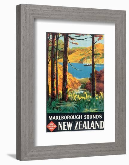 Marlborough Sounds, New Zealand-L^ C^ Mitchell-Framed Art Print