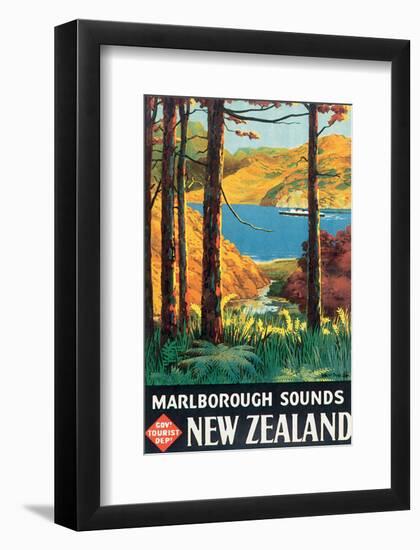 Marlborough Sounds, New Zealand-L^ C^ Mitchell-Framed Art Print