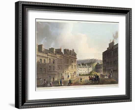 Marlborough Street, from "Bath Illustrated by a Series of Views"-John Claude Nattes-Framed Giclee Print