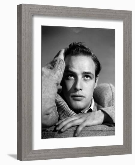 Marlon Brando. "Battle Stripe" 1950 "The Men" Directed by Fred Zinnemann-null-Framed Photographic Print