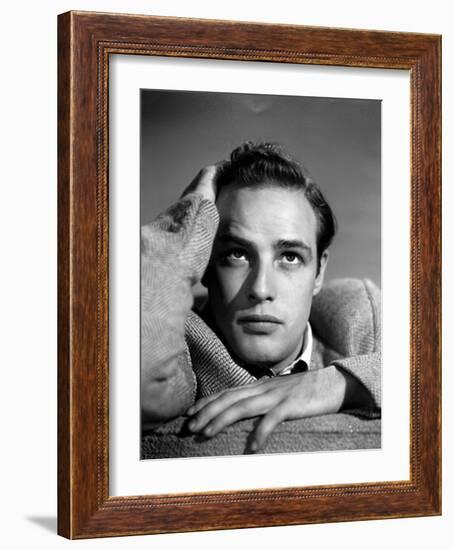 Marlon Brando. "Battle Stripe" 1950 "The Men" Directed by Fred Zinnemann-null-Framed Photographic Print