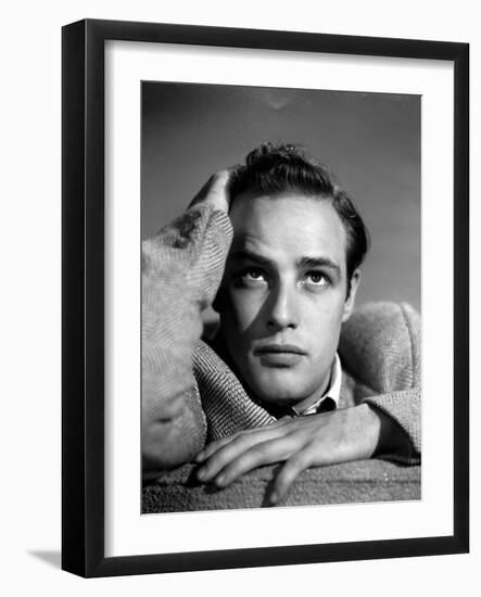 Marlon Brando. "Battle Stripe" 1950 "The Men" Directed by Fred Zinnemann-null-Framed Photographic Print