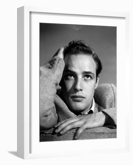 Marlon Brando. "Battle Stripe" 1950 "The Men" Directed by Fred Zinnemann-null-Framed Photographic Print