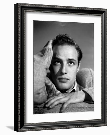 Marlon Brando. "Battle Stripe" 1950 "The Men" Directed by Fred Zinnemann-null-Framed Photographic Print