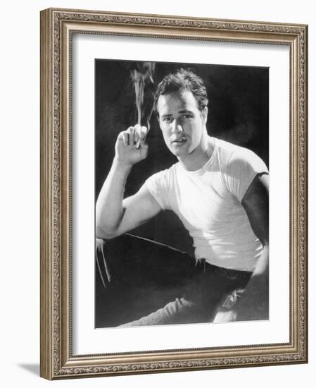 Marlon Brando, Portrait from a Streetcar Named Desire, 1951-null-Framed Photo