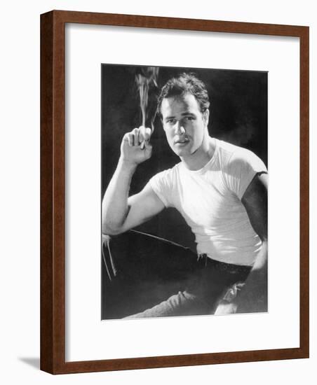 Marlon Brando, Portrait from a Streetcar Named Desire, 1951-null-Framed Photo