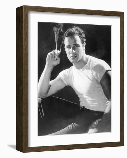 Marlon Brando, Portrait from a Streetcar Named Desire, 1951-null-Framed Photo