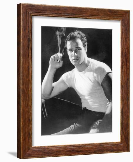 Marlon Brando, Portrait from a Streetcar Named Desire, 1951-null-Framed Photo