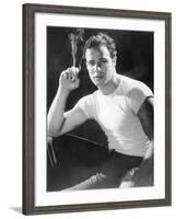 Marlon Brando, Portrait from a Streetcar Named Desire, 1951-null-Framed Photo