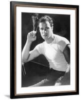 Marlon Brando, Portrait from a Streetcar Named Desire, 1951-null-Framed Photo