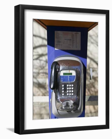 Maroc Telecom Pay Telephone, Alpine Resort, Ifrane, Middle Atlas, Morocco-Walter Bibikow-Framed Photographic Print