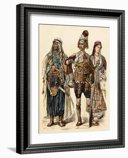 Maronite of Lebanon (Left), Armed Zeibek, and Christian Lebanese Woman-null-Framed Premium Giclee Print