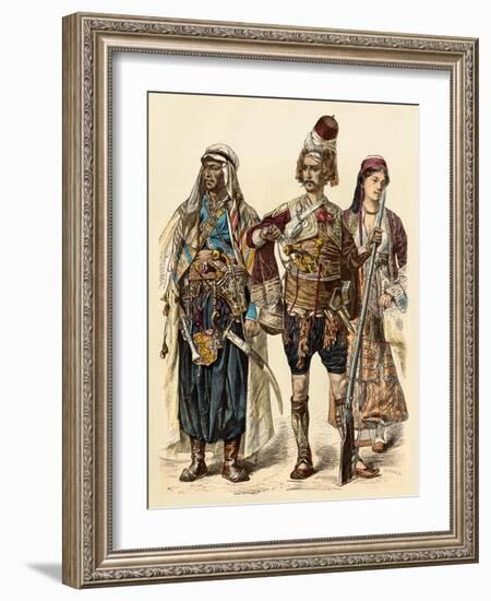 Maronite of Lebanon (Left), Armed Zeibek, and Christian Lebanese Woman-null-Framed Giclee Print