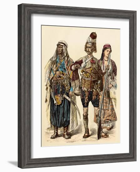 Maronite of Lebanon (Left), Armed Zeibek, and Christian Lebanese Woman-null-Framed Giclee Print