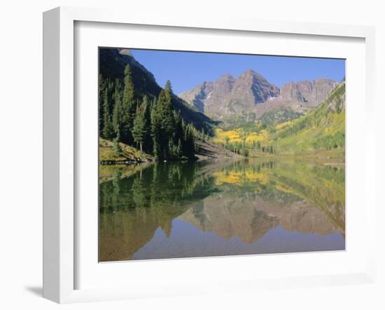 Maroon Bells, Aspen, Colorado, Rocky Mountains, USA-Jean Brooks-Framed Photographic Print