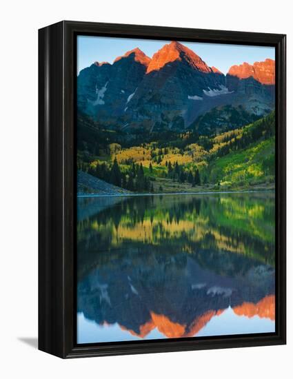 Maroon Bells Just as the Sun Was Rising-Brad Beck-Framed Premier Image Canvas