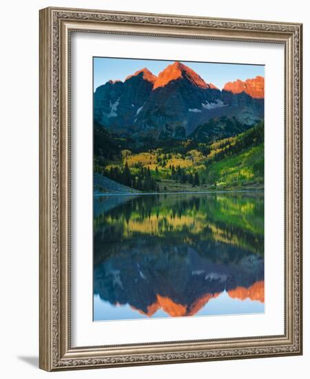 Maroon Bells Just as the Sun Was Rising-Brad Beck-Framed Photographic Print
