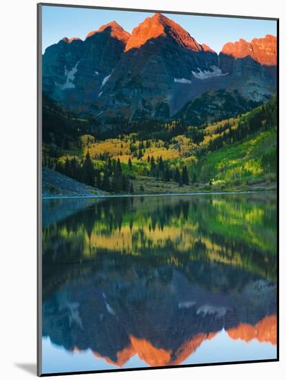 Maroon Bells Just as the Sun Was Rising-Brad Beck-Mounted Photographic Print