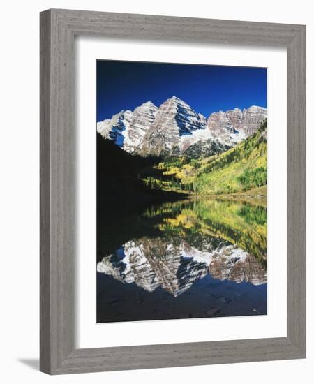 Maroon Bells Reflected in Maroon Lake, White River National Forest, Colorado, USA-Adam Jones-Framed Photographic Print