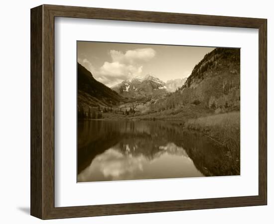 Maroon Bells Reflected in Maroon Lake, White River National Forest, Colorado, USA-Adam Jones-Framed Photographic Print