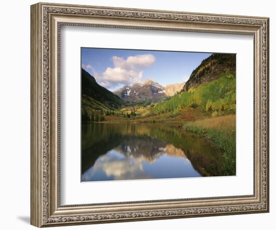 Maroon Bells Reflected in Maroon Lake, White River National Forest, Colorado, USA-Adam Jones-Framed Photographic Print