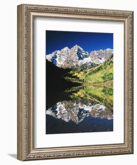 Maroon Bells Reflected in Maroon Lake, White River National Forest, Colorado, USA-Adam Jones-Framed Photographic Print