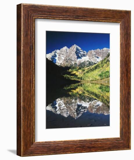 Maroon Bells Reflected in Maroon Lake, White River National Forest, Colorado, USA-Adam Jones-Framed Photographic Print