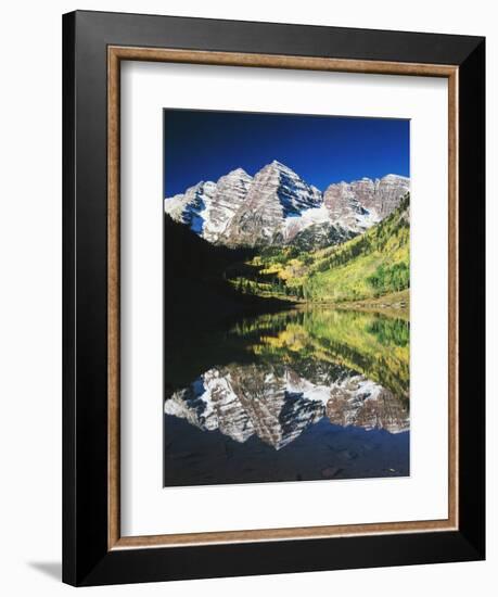 Maroon Bells Reflected in Maroon Lake, White River National Forest, Colorado, USA-Adam Jones-Framed Photographic Print