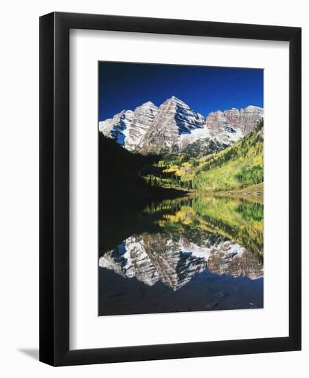 Maroon Bells Reflected in Maroon Lake, White River National Forest, Colorado, USA-Adam Jones-Framed Photographic Print