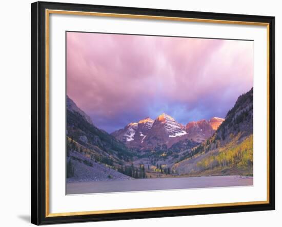 Maroon Bells Snowmass Wilderness at Dawn, Colorado, USA-Rob Tilley-Framed Photographic Print