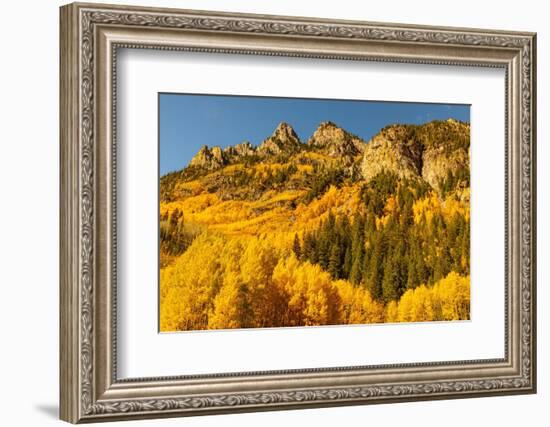 Maroon Bells-Snowmass Wilderness in Aspen, Colorado in autumn.-Mallorie Ostrowitz-Framed Photographic Print