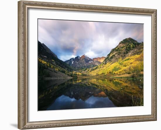 Maroon Lake, View of Autumn Aspens, White River National Forest, Colorado, USA-Stuart Westmorland-Framed Photographic Print