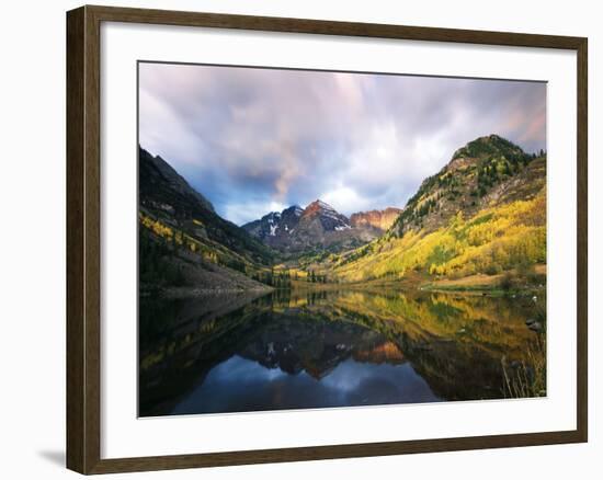 Maroon Lake, View of Autumn Aspens, White River National Forest, Colorado, USA-Stuart Westmorland-Framed Photographic Print