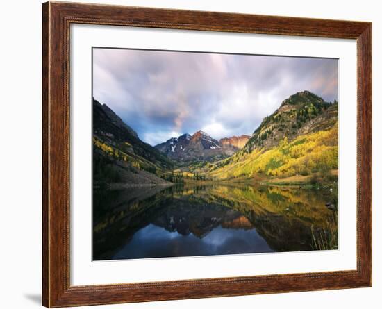 Maroon Lake, View of Autumn Aspens, White River National Forest, Colorado, USA-Stuart Westmorland-Framed Photographic Print