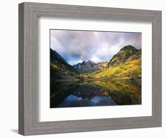 Maroon Lake, View of Autumn Aspens, White River National Forest, Colorado, USA-Stuart Westmorland-Framed Photographic Print